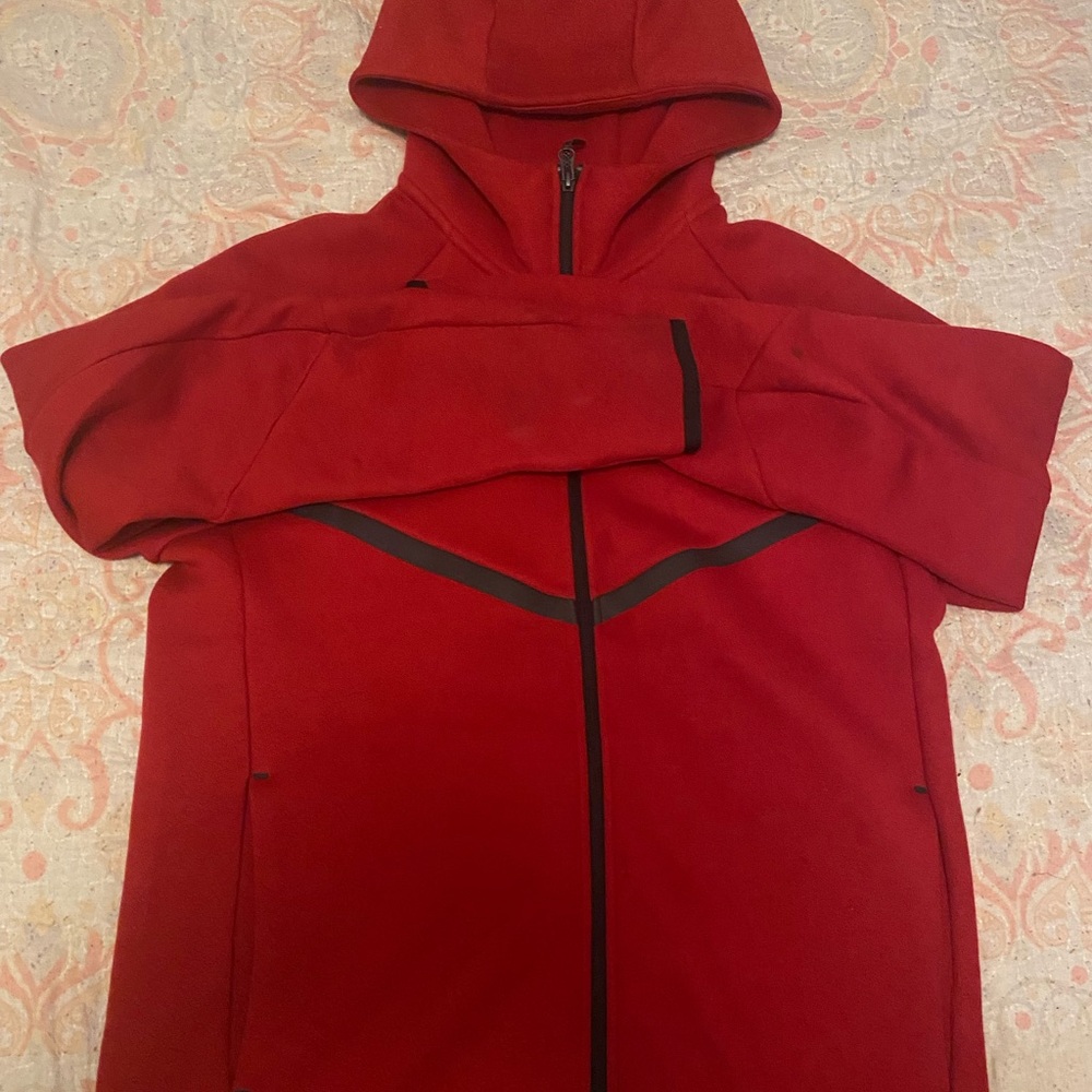 Nike Red Hoodie with Black Zipper - Picture 6 of 6